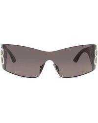 Balenciaga - Shield Frame Zonnebril Met Logo - Lyst