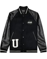Undercover - Psycho Leather-Sleeved Bomber Jacket - Lyst