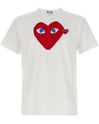 COMME DES GARÇONS PLAY - T-Shirt Met Hartprint Logopatch - Lyst