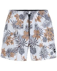 BOSS - Floral-print Swim Shorts - Lyst