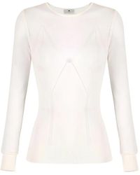 Elisabetta Franchi - Sheer Knit Top - Lyst