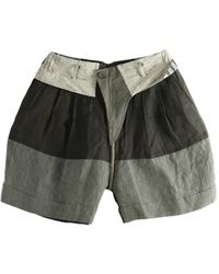 Ziggy Chen - Short En Lin À Empiècements - Lyst