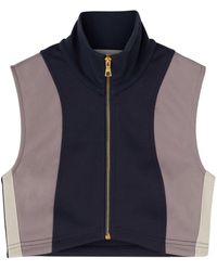 Palm Angels - Pa Monogram Cropped Track Vest Top - Lyst