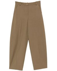Pinko - Logo-Patch Wide-Leg Trousers - Lyst