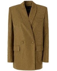 Pinko - Stud-Embellished Double-Breasted Blazer - Lyst