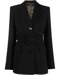 Versace - Blazer Met Ceintuur - Lyst