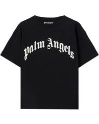 Palm Angels - Curved Logo Regular Tee - Lyst