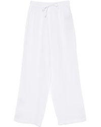 120% Lino - Drawstring Wide-Leg Trousers - Lyst