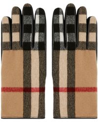 Burberry - Exaggerated Check Wool Gloves - Lyst