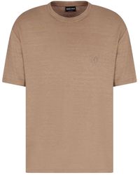 Giorgio Armani - Logo-Embroidered T-Shirt - Lyst