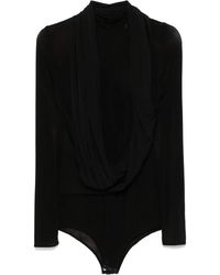 Magda Butrym - Cape-Effect Sheer Bodysuit - Lyst