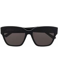 Balenciaga - Logo-Print Square-Frame Sunglasses - Lyst