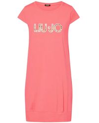 Liu Jo - Short Dress With Maxi-Logo - Lyst