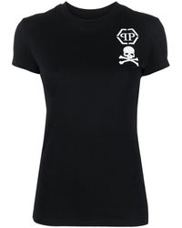 Philipp Plein - Skull & Bones Round-neck T-shirt - Lyst