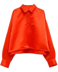 Frankie Shop - Curved Hem Button-Up Shirt With Tailored Fit - Lyst