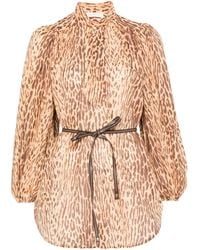 Zimmermann - 'Cascadian' Blouse With Leopard Print - Lyst
