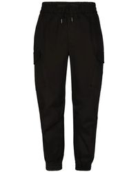Dolce & Gabbana - Cotton Cargo Pants With Branded Tag - Lyst