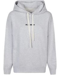 Jil Sander - Hooded Cotton Sweatshirt - Lyst