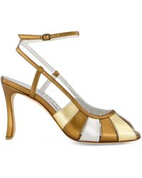 Manolo Blahnik - Coludadhi Metallic Leather Sandals - Lyst