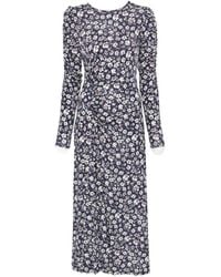 Mar De Margaritas - Floral-Print Ruched Midi Dress - Lyst