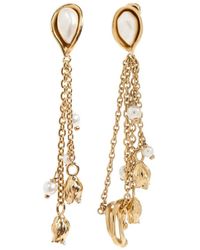 Chloé - Boucles D'Oreilles Pendantes Serties De Perles - Lyst