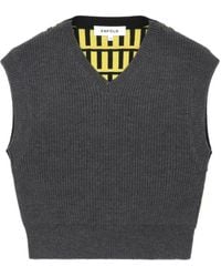 Enfold - Ribbed V-Neck Sleeveless Vest - Lyst