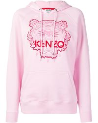 KENZO Hoodie Met Geborduurde Tijger - Roze