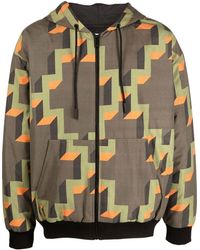 Marcelo Burlon - Geometric-print Hooded Jacket - Lyst