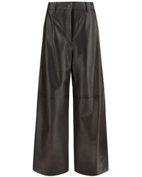 P.A.R.O.S.H. - Wide-Leg Leather Trousers - Lyst