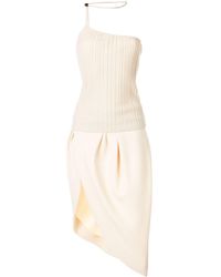 Jacquemus Asymmetrische Mid-jurk - Naturel