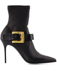 Balmain - Anthem Buckle-Fastening Ankle Boots - Lyst