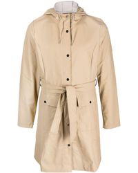 Rains - Belted Hooded Raincoat - Lyst