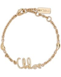 Chloé - Pulsera De Cadena Con Placa Del Logo - Lyst