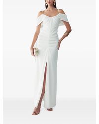BWLDR - Ruched Cold-Shoulder Maxi Dress - Lyst