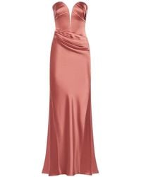 ARAFTU - Pleated Lace-Up Dress - Lyst