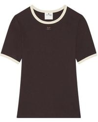 Courreges - Contrast-Trim Logo-Embroidered T-Shirt - Lyst