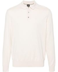 BOSS - Long-sleeve Organic Cotton Polo Shirt - Lyst