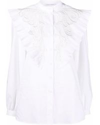 Alberta Ferretti - Ruffle Lace Shirt - Lyst