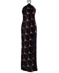 Cara Cara - June Floral-Lace Halter-Neck Maxi Dress - Lyst