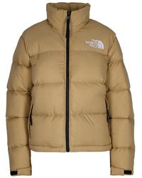 The North Face - Padded Quilted Coat With High Collar - Lyst