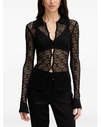 Silvian Heach - Cardigan En Dentelle À Col Polo - Lyst