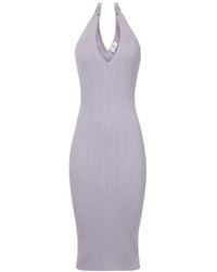 Elisabetta Franchi - Ring V-Neck Midi Dress - Lyst