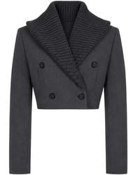 DIESEL - G-Olden Double-Breasted Cropped Blazer - Lyst
