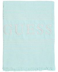 Guess - Logo-Embroidered Fringed Beach Towel - Lyst