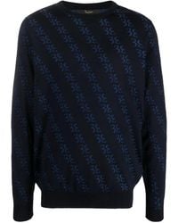 Billionaire - Monogram-Jacquard Knitted Jumper - Lyst