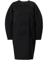 Carolina Herrera - Double-Breasted Cocoon Coat - Lyst