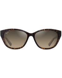 Maui Jim - Lunettes De Soleil À Monture Papillon Et Effet Écaille De Tortue Punono - Lyst