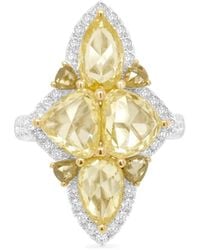 HYT Jewelry - 18Kt Geel- En Witgouden Ring Met Diamant - Lyst