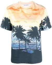 Rabanne - Graphic-Print Organic Cotton T-Shirt - Lyst