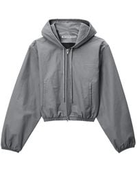 Alexander Wang - Crystal Hotfix Drawcord Shrunken Hoodie Jacket - Lyst